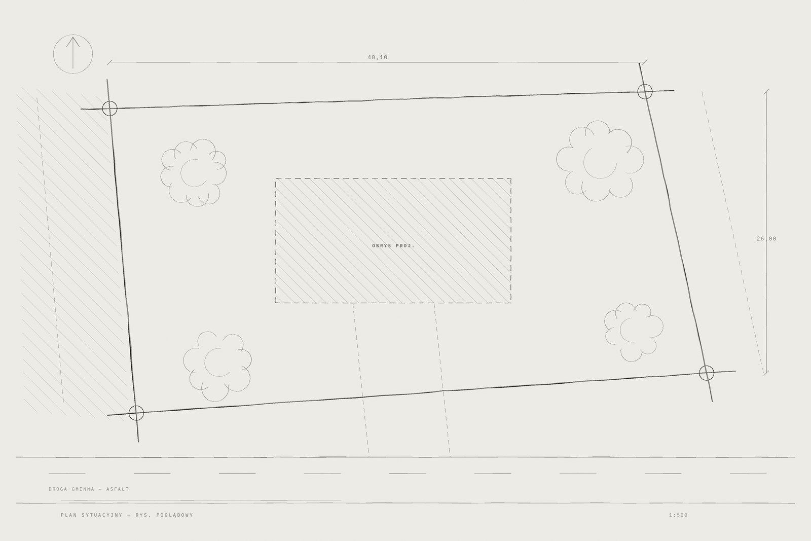 Cztery pokoje z ogródkiem na parterze, Kotlin — plan sytuacyjny
